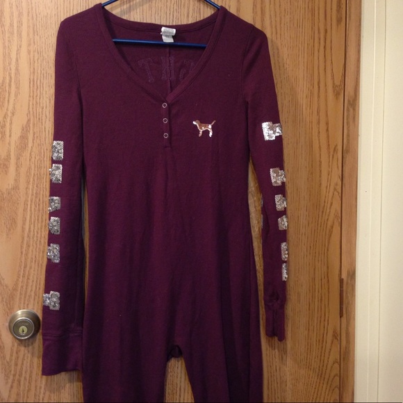 Rare VS Pink Bling Sequin Holiday Onsie Naughty - Picture 11 of 16